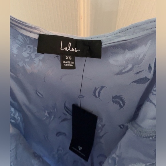NWT Lulus Light Blue Satin Midi Dress! - Picture 8 of 8